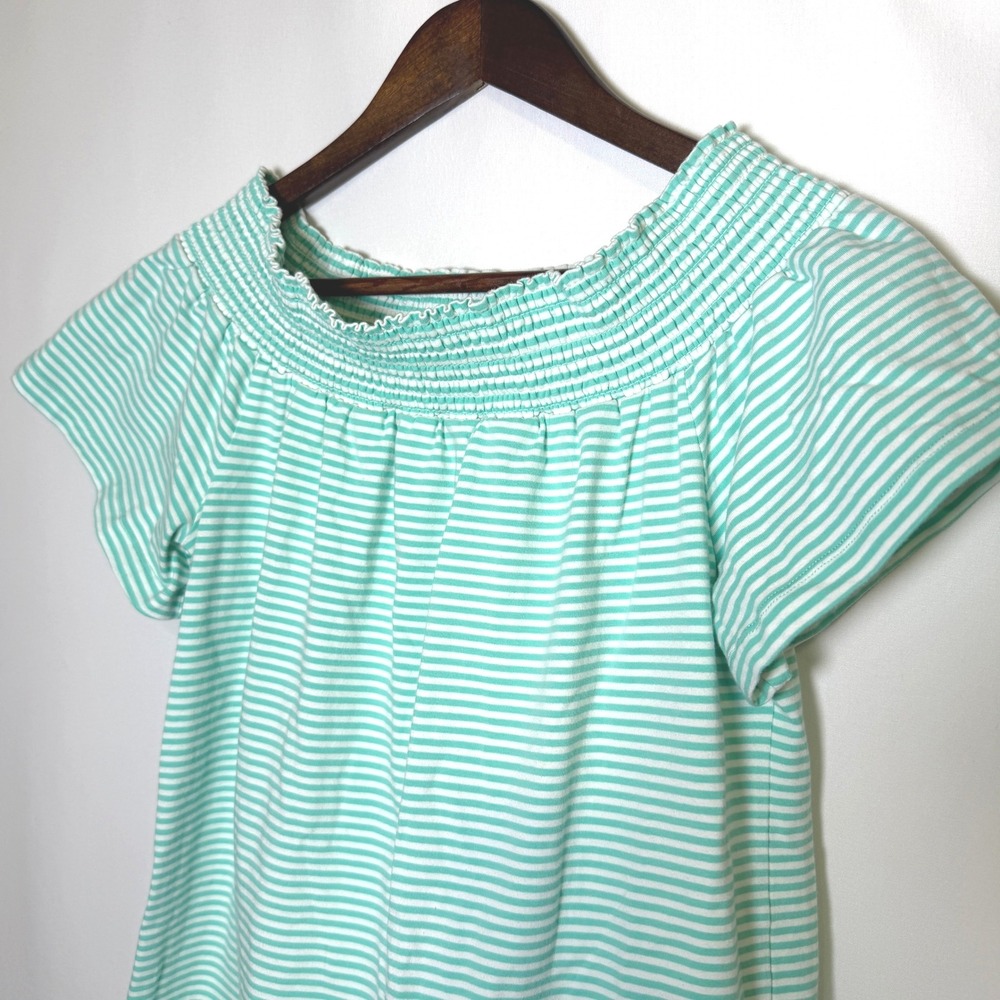 Vineyard Vines Womens Mint Green Striped Smocked Neck Dress 2Q6027 Small